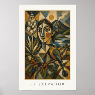 El Salvador Heritage Art Central America Travel Poster