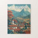 El Salvador Illustration Travel Art Vintage Jigsaw Puzzle<br><div class="desc">El Salvador retro vector travel design. From hiking the Santa Ana Volcano to relaxing in El Tunco,  this vibrant country offers a mix of natural beauty,  cultural richness,  and adventure.</div>