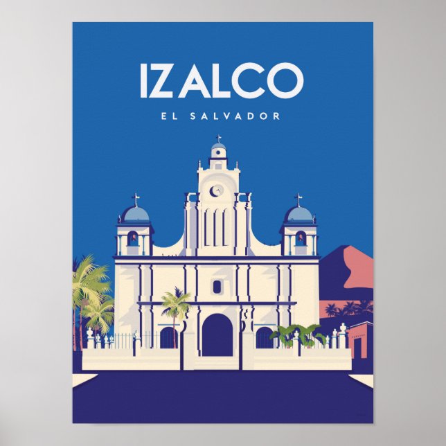El salvador izalco travel poster (Front)