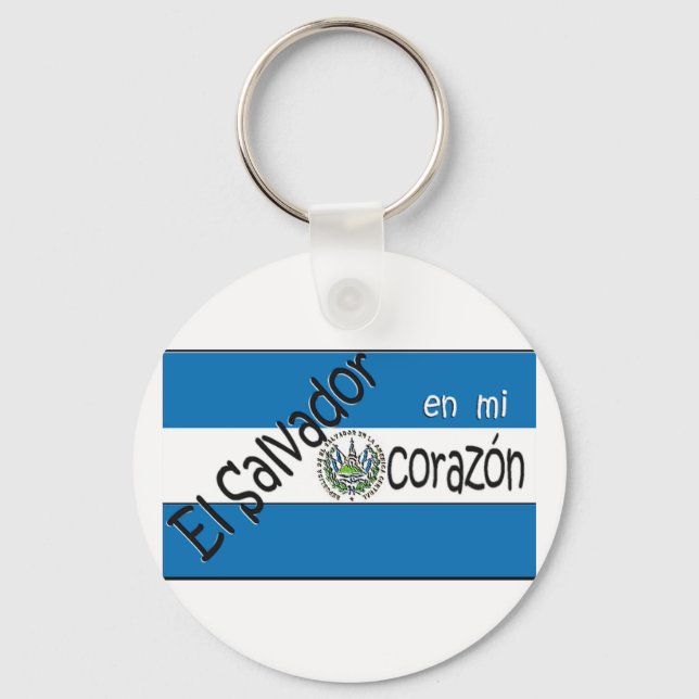 El Salvador Llavero con bandera Keyring (Front)