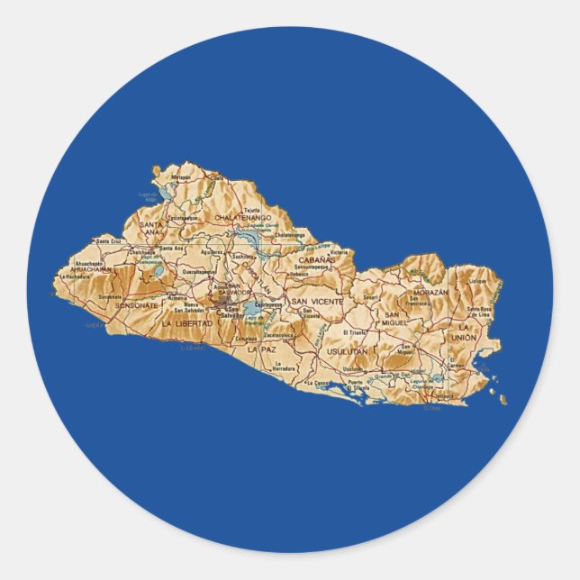 El Salvador Map Sticker (Front)