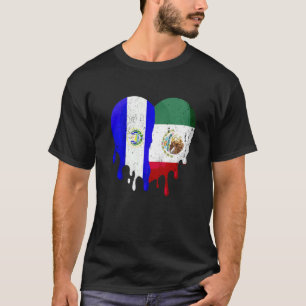 El Salvador Mexico Flag Heart Citizen Grown Patrio T-Shirt