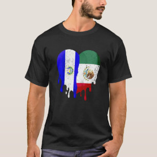 El Salvador Mexico Flag Heart Citizen Grown Patrio T-Shirt