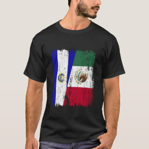 El Salvador Mexico Half Flag Salvadorian Mexican H T-Shirt