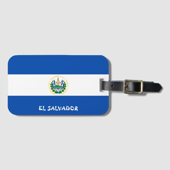 El Salvador National Flag Patriotic Luggage Tag (Front Horizontal)