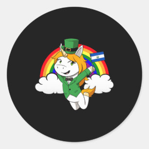 El Salvador Proud Salvadoran Flag St. Patricks Day Classic Round Sticker