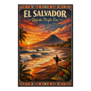 EL SALVADOR – Ride the Pacific Fire Poster