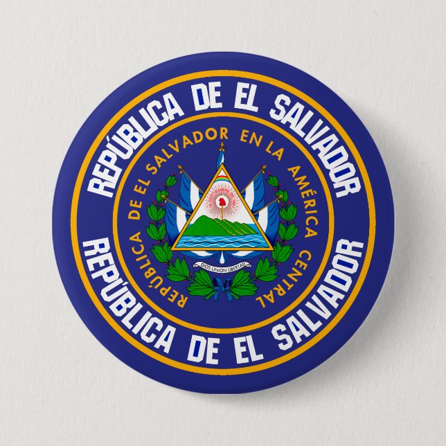 El Salvador Round Emblem 7.5 Cm Round Badge (Front)