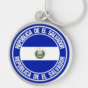El Salvador Round Emblem Key Ring