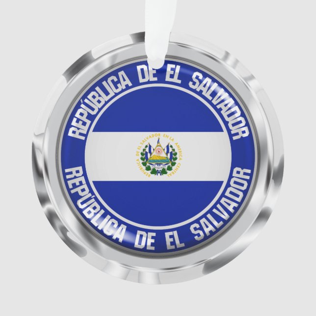 El Salvador Round Emblem Ornament (Front)