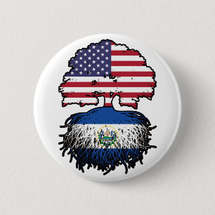 El Salvador Salvadoran American USA Tree Roots 6 Cm Round Badge