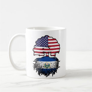 El Salvador Salvadoran American USA Tree Roots Coffee Mug
