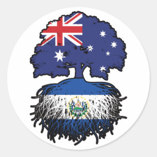 El Salvador Salvadoran Australian Australia Tree Classic Round Sticker