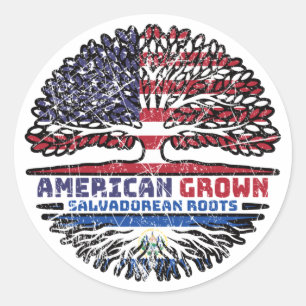 El Salvador Salvadorian Salvadoran USA United Classic Round Sticker
