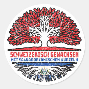 El Salvador Salvadorianisch Schweizer Schweiz Baum Classic Round Sticker