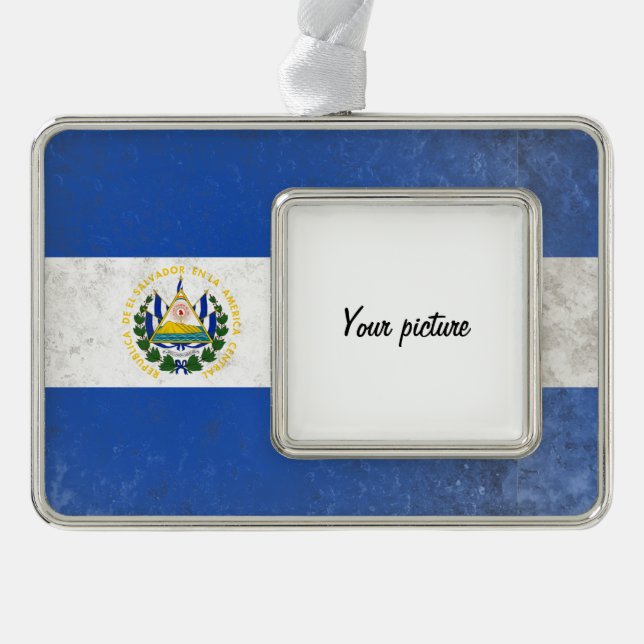 El Salvador Silver Plated Framed Ornament (Front)