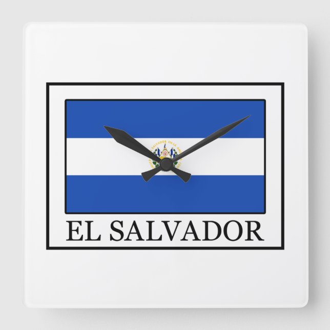 El Salvador Square Wall Clock (Front)