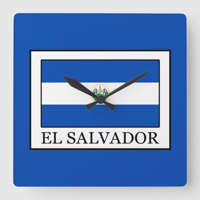 El Salvador Square Wall Clock (Front)