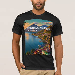 El Salvador Travel Vintage Poster Coatepeque Lake T-Shirt