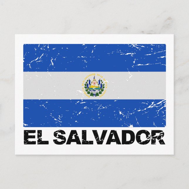 El Salvador Vintage Flag Postcard (Front)