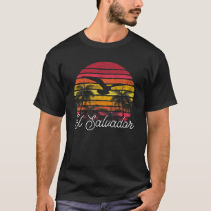 El Salvador Vintage Retro Beach Palm Tree Surf Swi T-Shirt