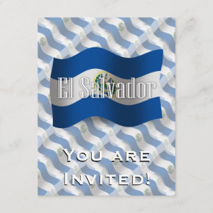 El Salvador Waving Flag Invitation