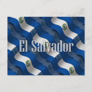 El Salvador Waving Flag Postcard