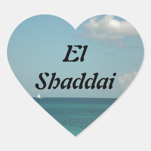 El Shaddai - All Sufficient One Heart Sticker (Front)