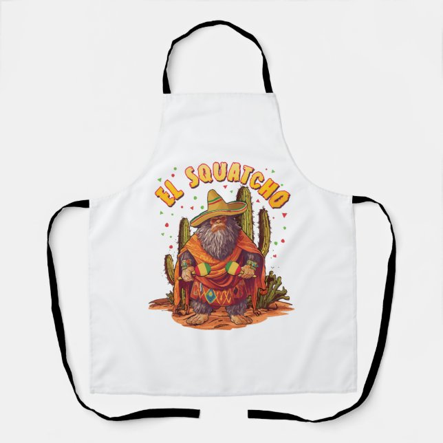 El Squatcho Bigfoot with Maraca, Sombrero and Ponc Apron (Front)