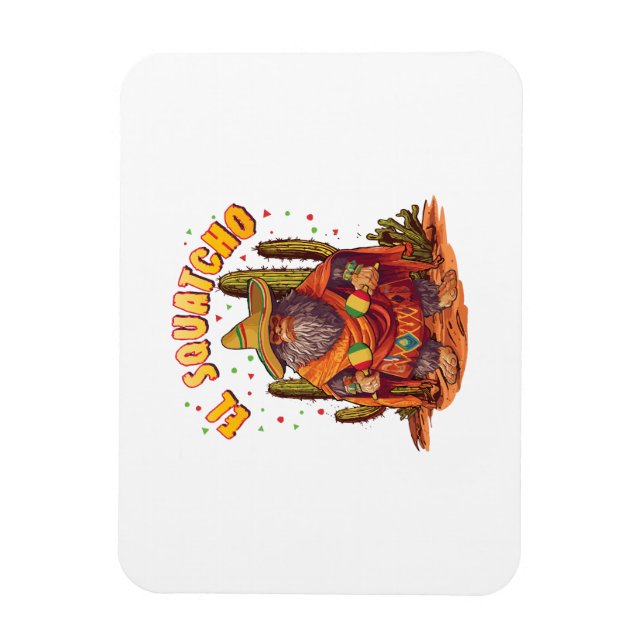 El Squatcho Bigfoot with Maraca, Sombrero and Ponc Magnet (Vertical)