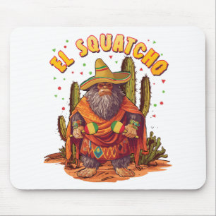 El Squatcho Bigfoot with Maraca, Sombrero and Ponc Mouse Pad