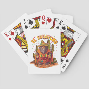 El Squatcho Bigfoot with Maraca, Sombrero and Ponc Playing Cards