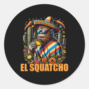 El Squatcho Cinco De Mayo Western Bigfoot Funny Sa Classic Round Sticker