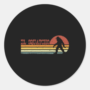 El Squatcho - Funny Retro Stripes Bigfoot Cinco De Classic Round Sticker