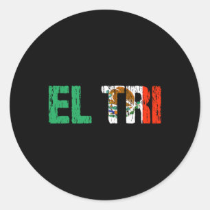 El Tri Mexico Soccer Fan Futbol Distressed Flag Gi Classic Round Sticker