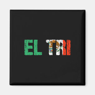 El Tri Mexico Soccer Fan Futbol Distressed Flag Gi Magnet