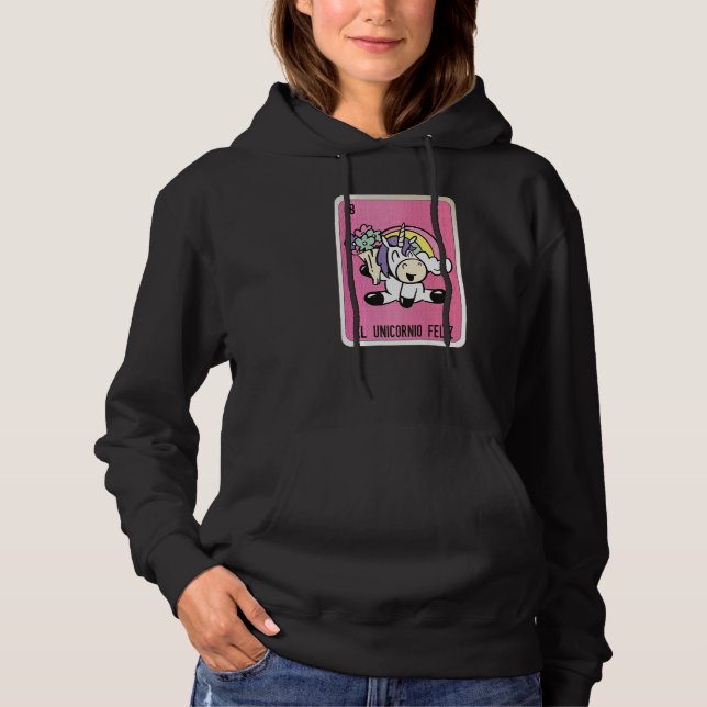 El Unicornio Feliz Mexican Slang Lottery Bingo Car Hoodie (Front)