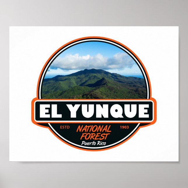 El Yunque National Forest Puerto Rico Emblem Poster (Front)