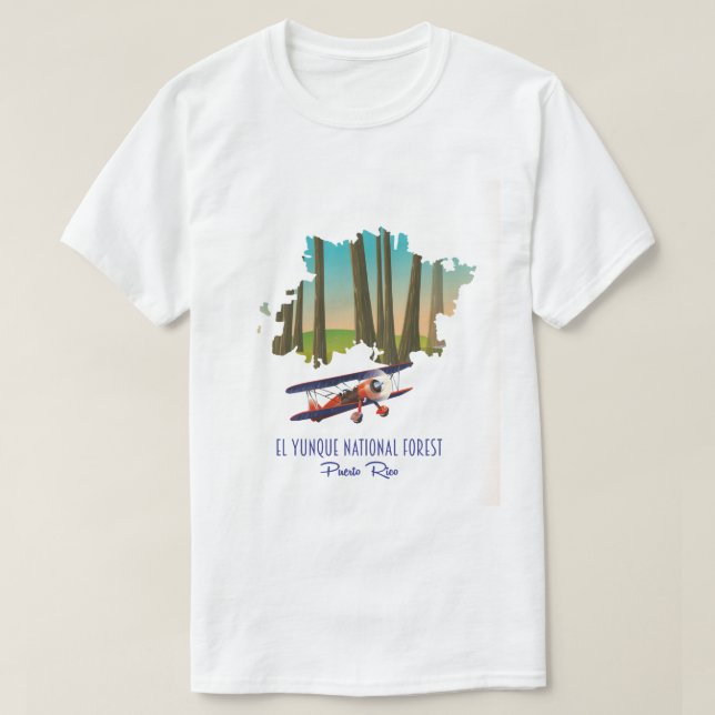 El yunque national forest puerto rico map T-Shirt (Design Front)