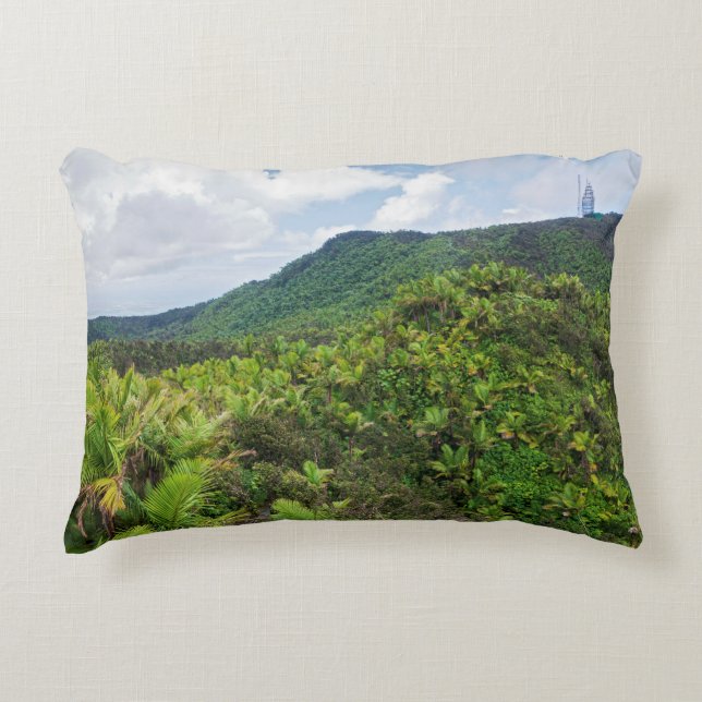 El yunque rainforest and communications tower decorative cushion (Front)