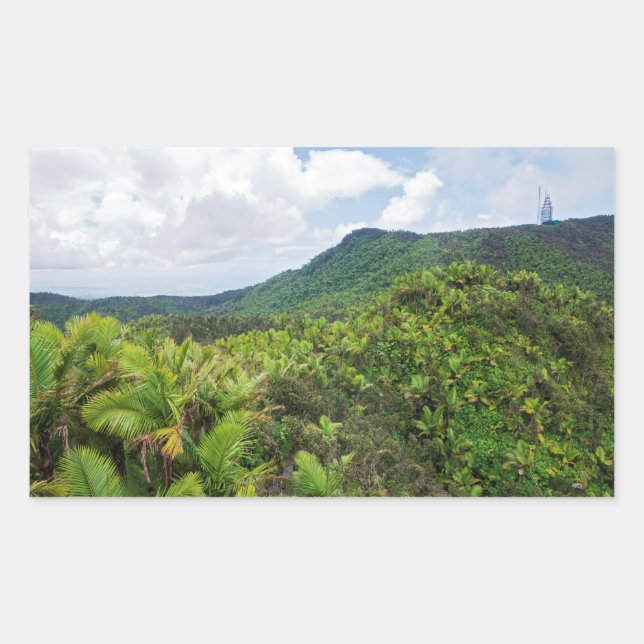 El yunque rainforest and communications tower rectangular sticker (Front)