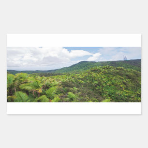El yunque rainforest and communications tower rectangular sticker