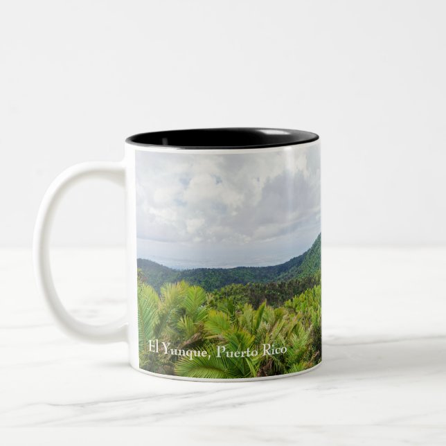 El yunque rainforest and communications tower Two-Tone coffee mug (Left)