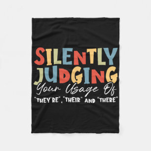 Ela Crew Funny Spelling Pun English Language Arts Fleece Blanket