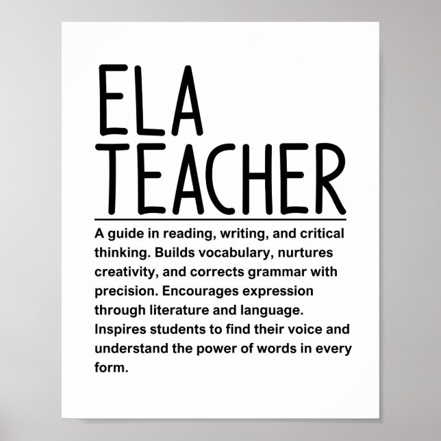 Ela teacher poster (Front)