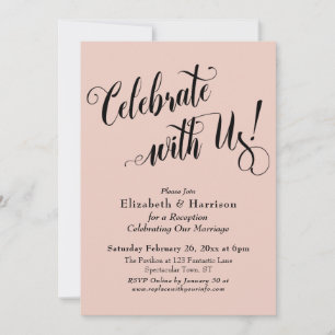 Elaborate Celebrate with Us! Simple Blush Pink Invitation