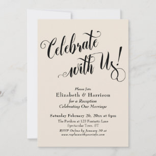 Elaborate Celebrate with Us! Simple Cream Invitation