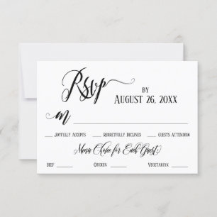 Elaborate Flourishes RSVP Card with Menu Choices