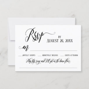 Elaborate Flourishes Script RSVP Card Song Request