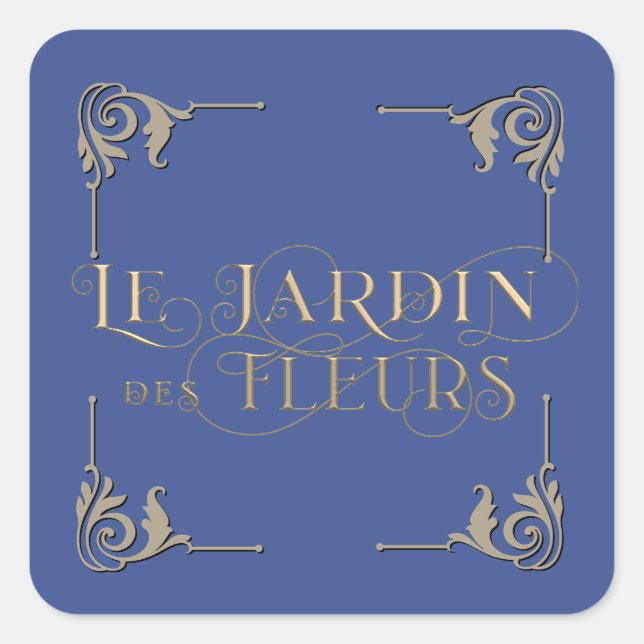 Elaborate French Flowers Garden Jardin des Fleurs Square Sticker (Front)
